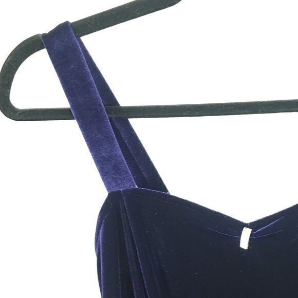 VTG Y2K/90s Onyx Nite Stretch Velvet Midi Dress w/ Rhinestone Embellishment 12p - Picture 9 of 15